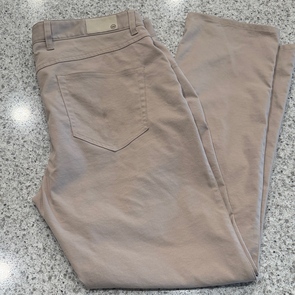 34x30 Peter Millar Menâs Khaki Performance Five Pocket Pant Eb66